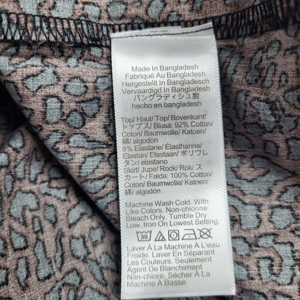 J Crew Printed Mock Neck Knit Mixed Media Midi Dress Black Brown Leopard Medium - Picture 8 of 8